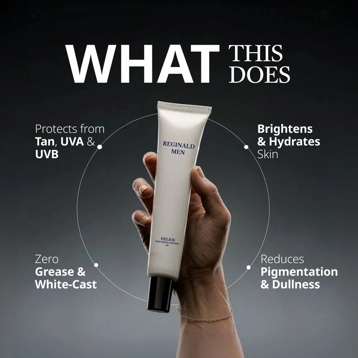 Reginald Men Sunscreen - SPF 50+ PA++++ Moisturising Sunscreen SPF 50+ PA++++ with 11 Actives Combo